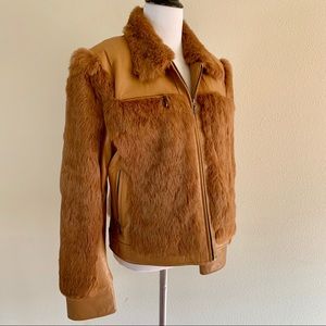 Knoles and carter lamb skin rabbit fur jacket